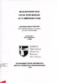 Aplikasi Basis Data Untuk Stok Barang di PT. Kertasari Food