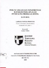 Perancangan dan Implementasi Database Pada Aplikasi Pendukung Proses Auditing di PT. INTI