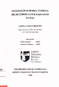 Pembangunan Modul Internal Recruitment Untuk Karyawan PT. INTI